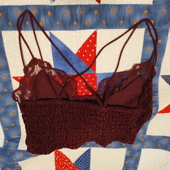 Free People Intemently Madonna RED Lace Bralette - Picture 5 of 8